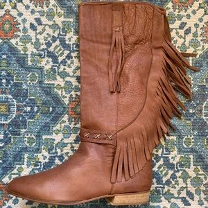 NWOB- Vintage Leather Fringe Boots